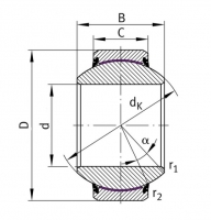 Durbal DGE 17 FW-2RS  bezúdržbové kloubové ložisko ,ocel/PTFE