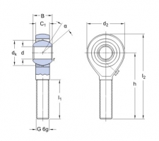 SKF SAKAC 6 M kloubová hlavice