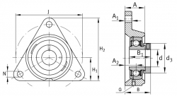 INA PCFTR 15-XL trojúhelníková ložisková jednotka
