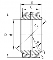 Durbal DGE 110 ES kloubové ložisko ocel/ocel