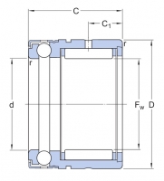 SKF NX 20 jehlové ložisko kombinované