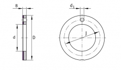 INA EGW 10-E40-Z axiální kluzný kroužek, ocel-PTFE