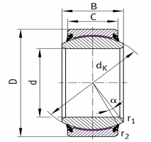 LS GE 25 ET 2RS (GE 25 UK-2RS) bezúdržbové kloubové ložisko ,ocel/PTFE